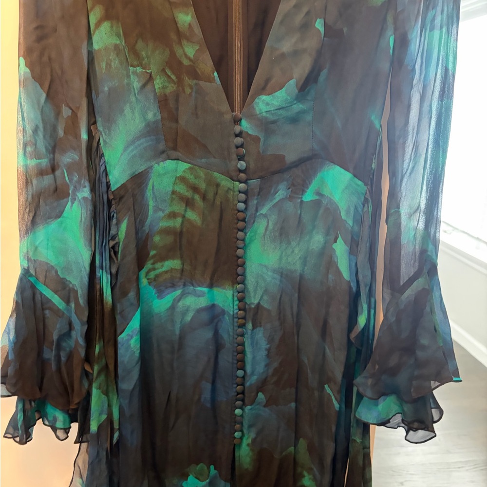 Rat & Boa Fiorella Midnight Blue and Emerald Long Sleeve Dress - Picture 7 of 11